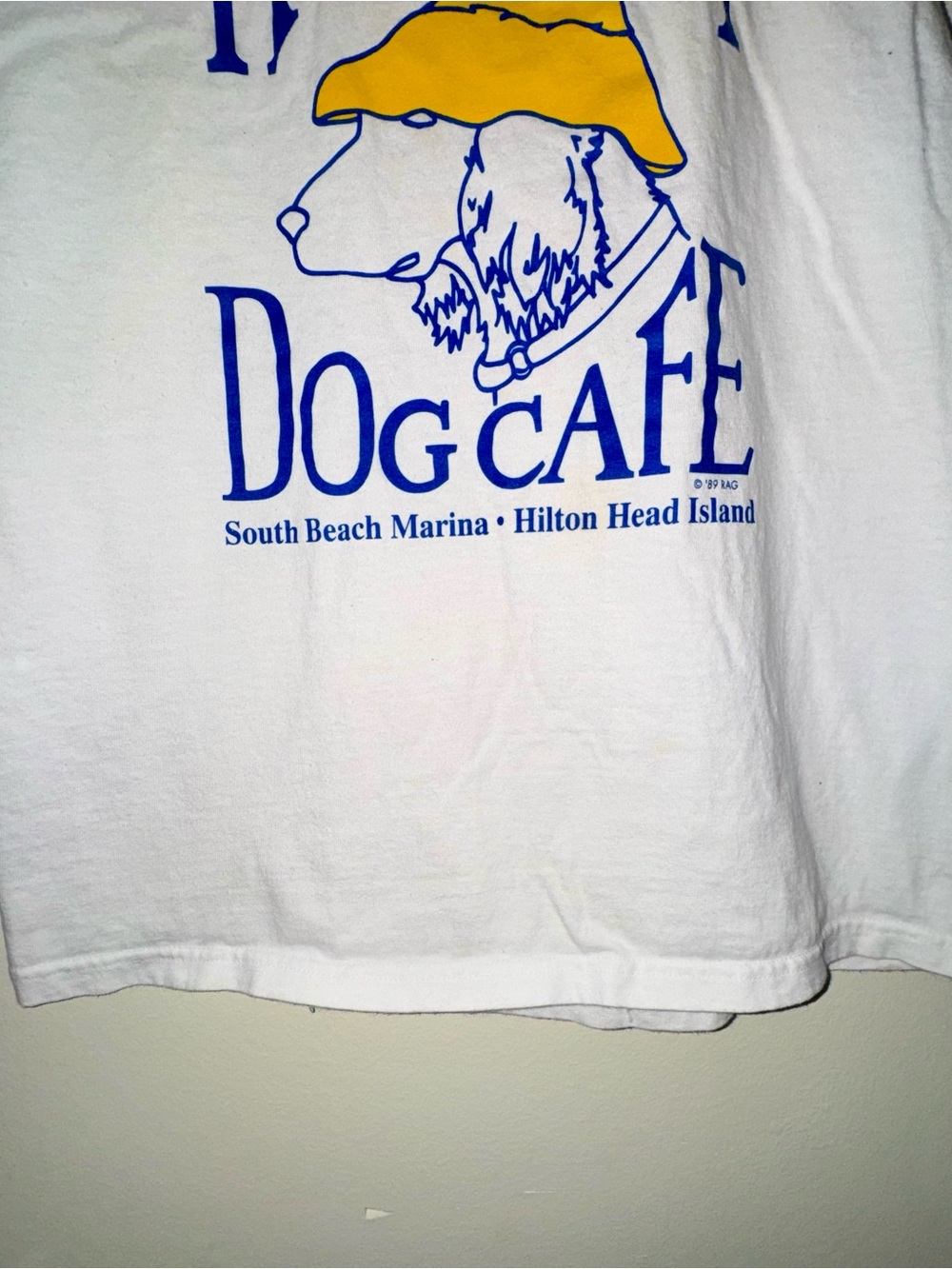 Anvil White Tank with Yellow Hat & Blue 'The Salty Dog Cafe' Graphic - Picture 3 of 7